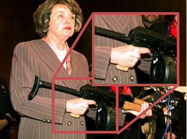 Sen. Feinstein has been fighting to regulate assault weapons for decades, but still doesn't know not to put her finger on the trigger.