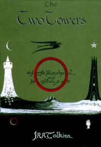 Tolkien's own cover art for The Two Towers.